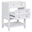 Meuble-lavabo 24 po sans lavabo, base seulement, structure en bois massif, armoire de rangement avec tiroir et tablette ouverte, blanc
