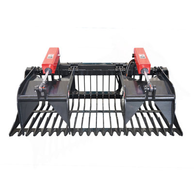 72" Rock Grapple Bucket For Skid Steer Attachment Quick Attach