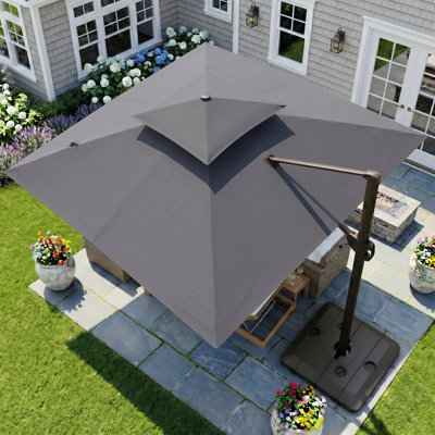 118'' Square Cantilever Umbrella with Weighted Base