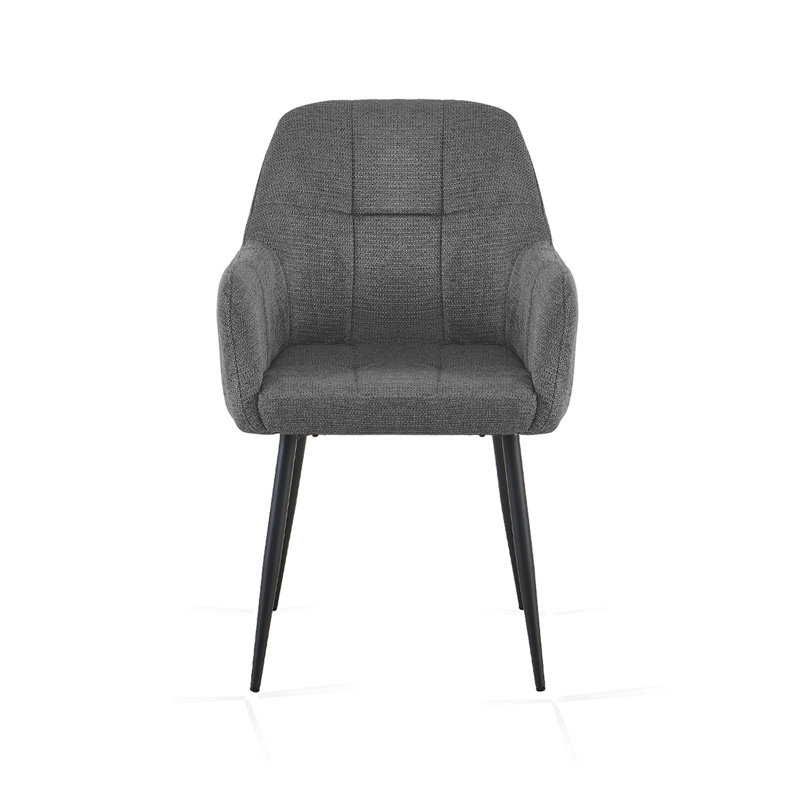 Chenille Fabric Dining Chair, Dark Grey