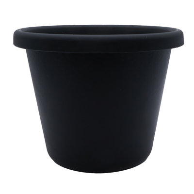  Pot à fleurs rond 17 po classique, pot en plastique, noir