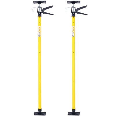 2Pack Adjustable Support Pole,Steel 3Rd Hand Support System,Support Rod For Jacks Cargo Bars Drywalls,Cabinet Jacks For Installing Cabinets,Extends From 45 To 114 Inch