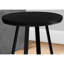 Table de bout élégante en stratifié noir avec base en métal pour le salon et la salle familiale, chambre à coucher, espace, bureau
