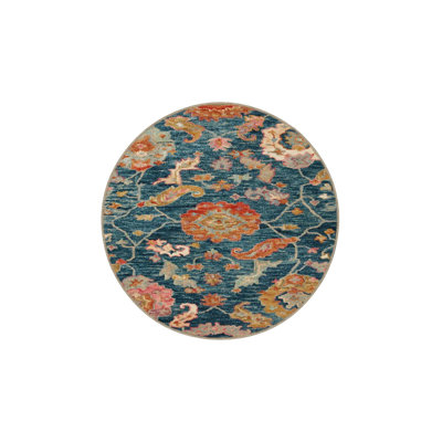 Floral Patterned Decorative Machine Washable Rug