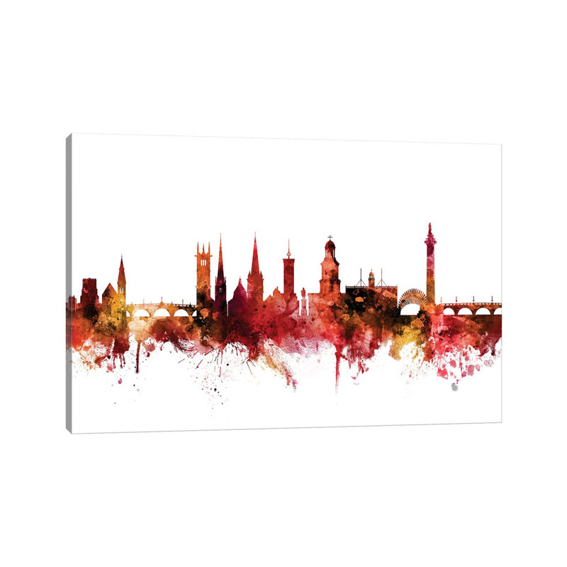 Shrewsbury, England Skyline by Michael Tompsett - Wrapped Canvas Gallery-Wrapped Canvas Giclée, 20.32 cm H x 30.48 cm W