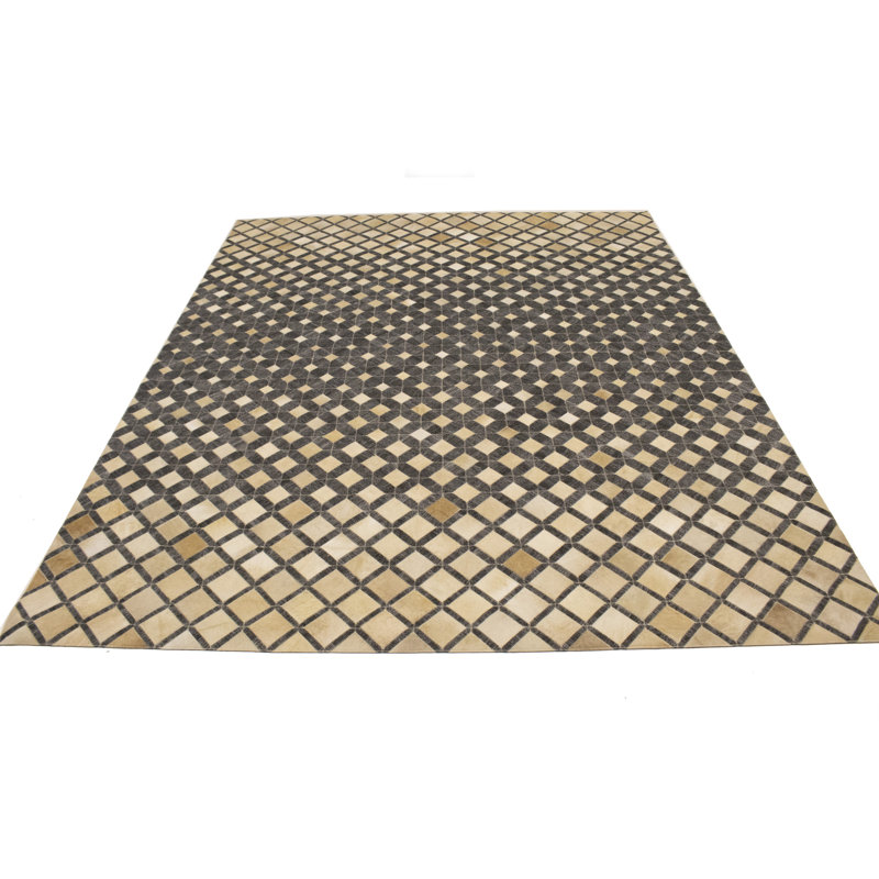 Tapis gris moderne en similicuir 8X10