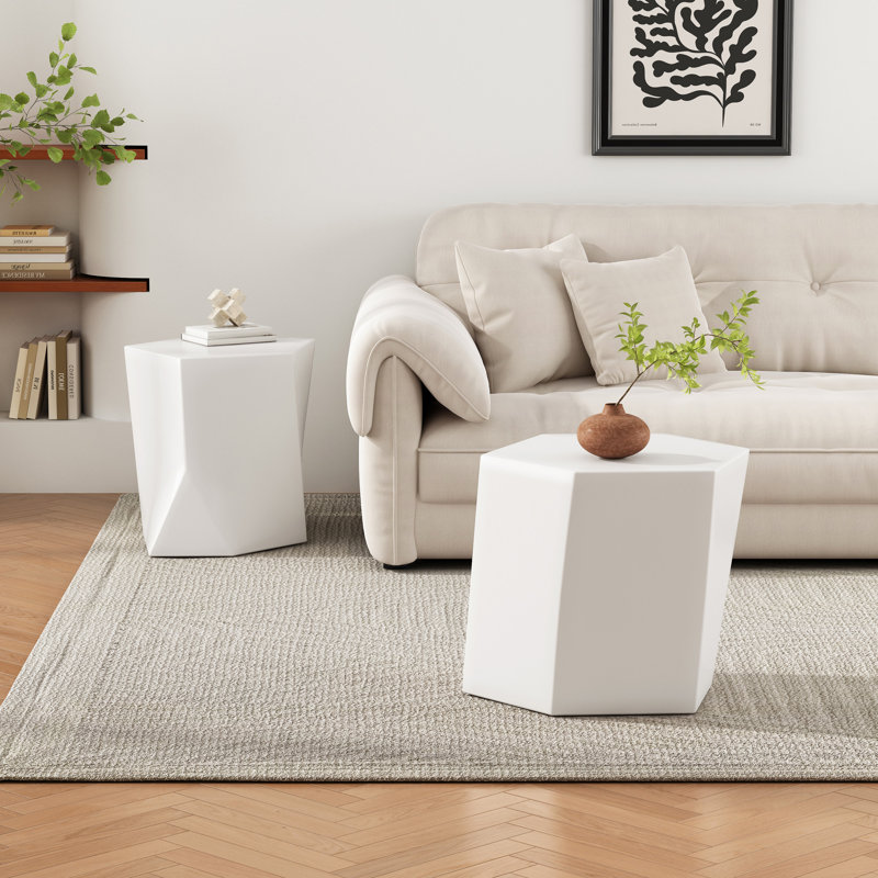 TABLE D'appoint GEOMETRIC MGO, Blanc