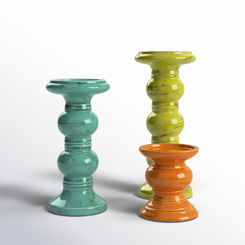 Ensemble de chandelles en céramique 3 pièces