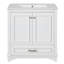 Meuble-lavabo de luxe 30 po avec lavabo en céramique, meuble-lavabo avec 2 grandes portes à fermeture douce, meuble de rangement en bois massif-1459420681