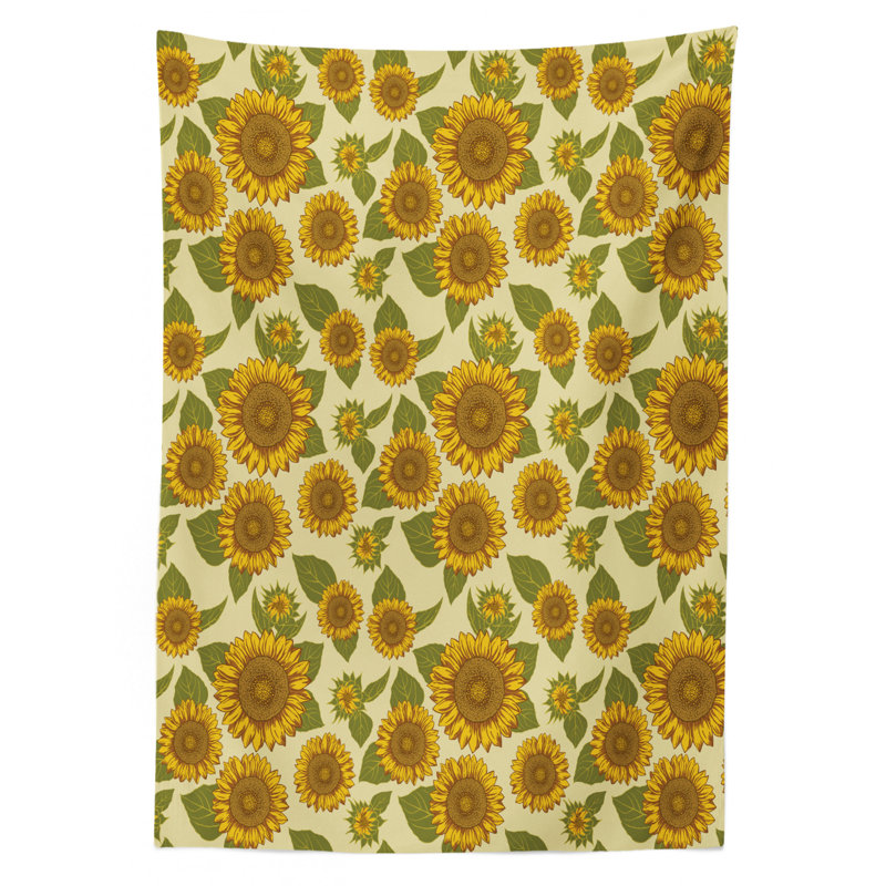Funky Sunflower Tablecloth, 70" L x 52" W