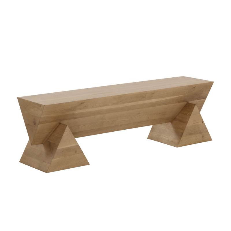 Gregor Solid Wood Bench, Rustic Oak