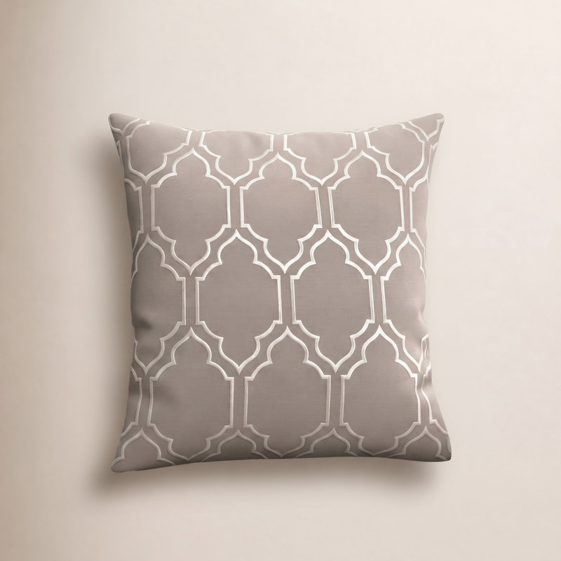 Clarysville Embroidered Linen Pillow Cover, 22 H" x 22" W, Taupe