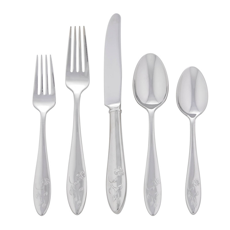 Butterfly Meadow 65 Piece 18/10 Stainless Steel Flatware Set, Service for 12