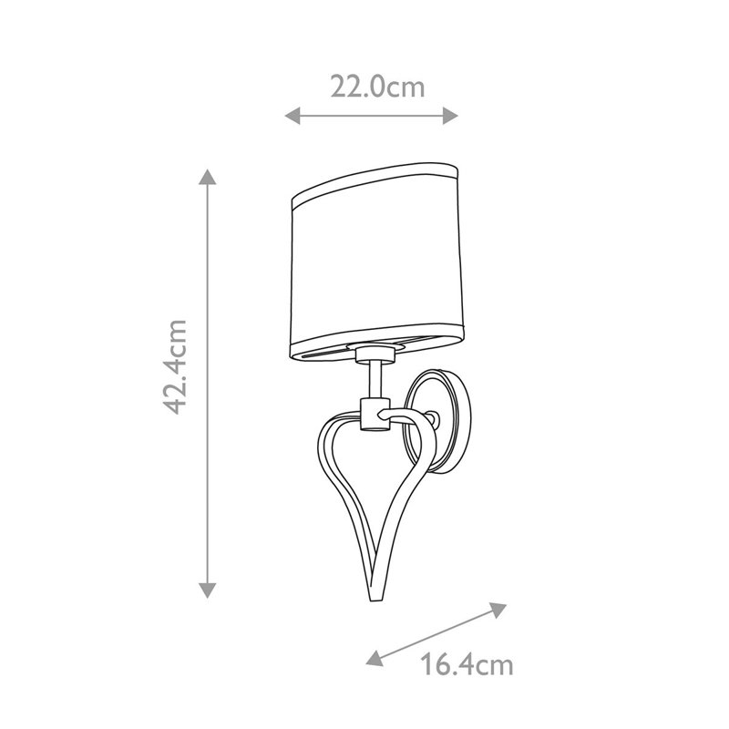 Honesdale Steel Armed Sconce, Black, Polished Chrome