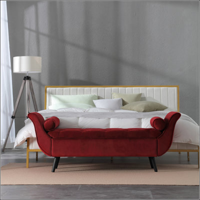 Vintage Tufted 65-inch Long Velvet Upholstered Storage Bench