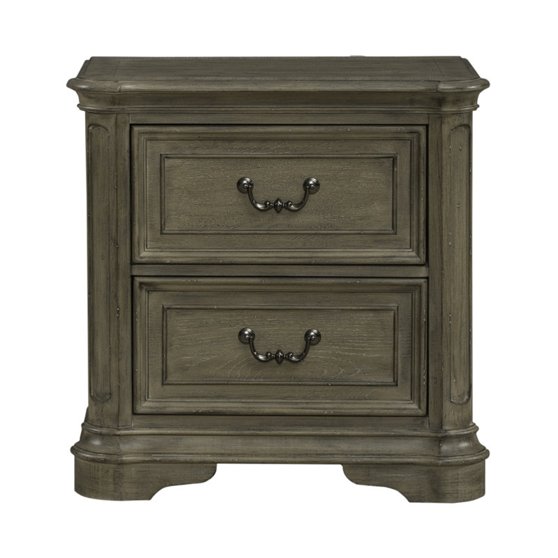 Colchester King Panel Bed & Two Nightstands Bedroom Set, Tan/Brown, King