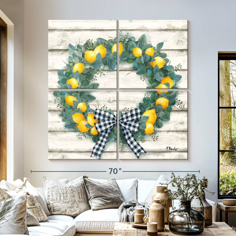 Yarlin Lemon Wreath, 74" H x 74" W