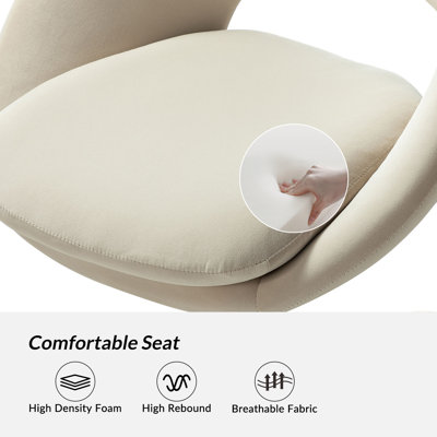 Doreen Velvet Modern Task Chair with Ergonomic Design