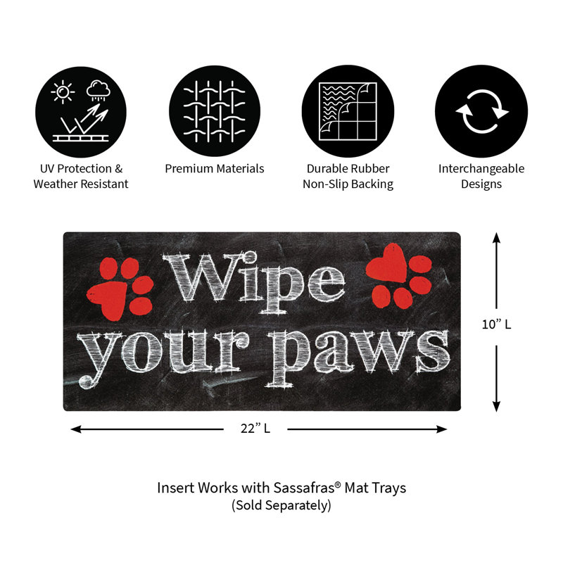 Insects Animals Wipe Your Paws Sassafras 22 in. x 10 in. Non-Slip Outdoor Door Mat