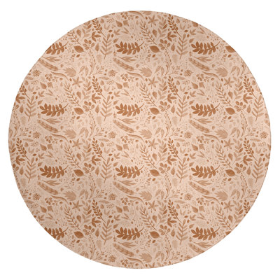 Tapis de zone orange fait main floral