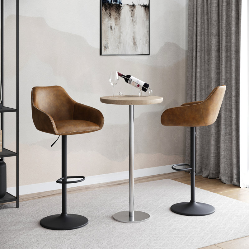 Adjustable Height Counter Stool, Brown