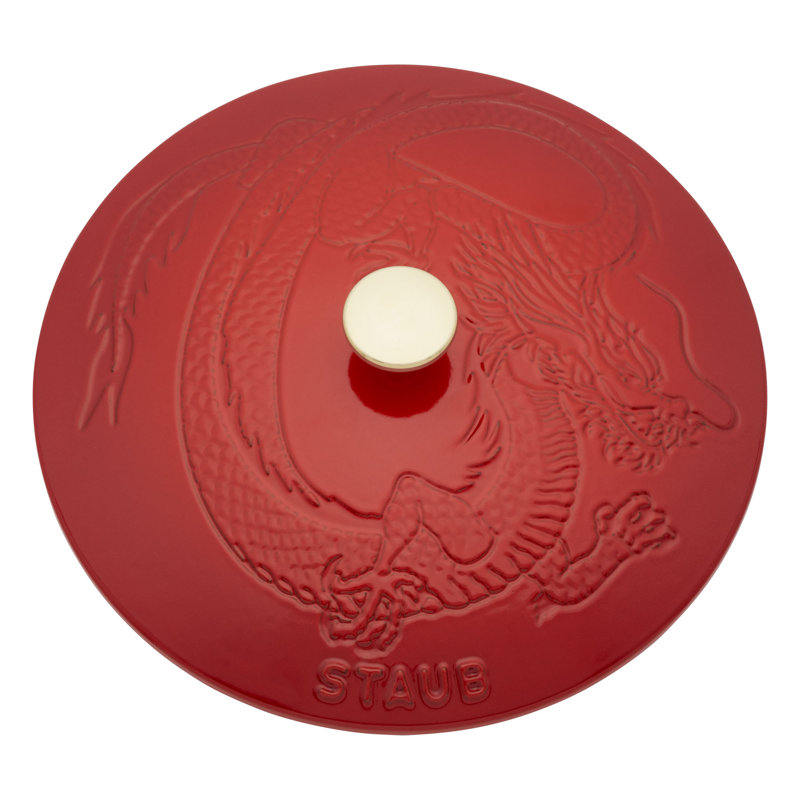 Staub Cast Iron 2.5-Qt Braiser With Dragon Lid, Cherry