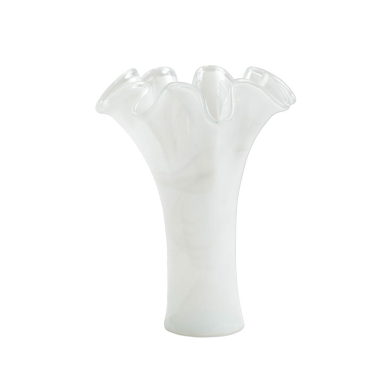 Onda Handmade Glass Table Vase, 12" H x  9.5" W x 9.5" D