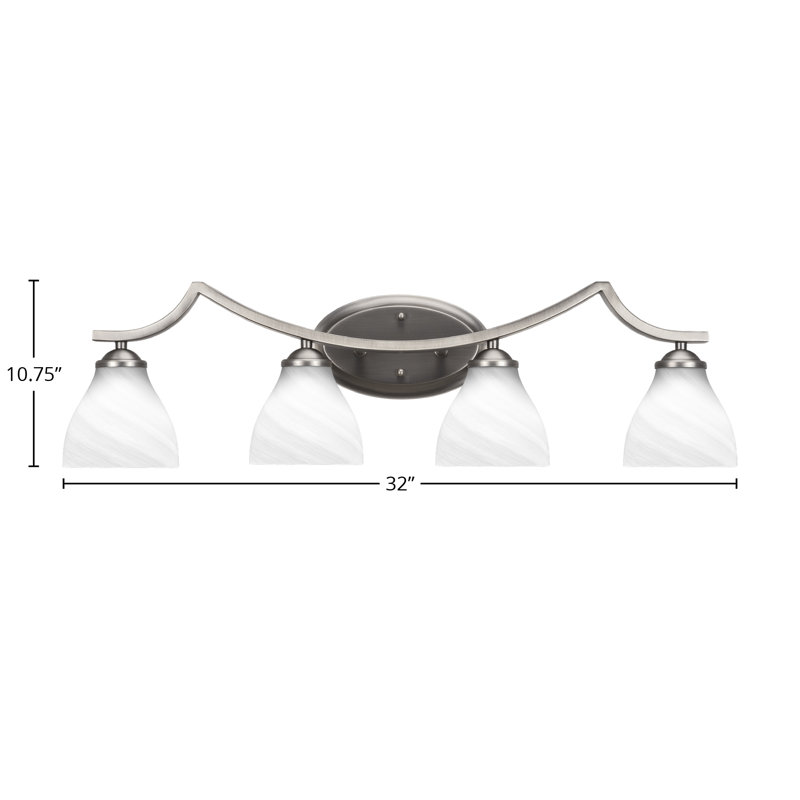 Zilo 4 Light Bath Bar, White, Graphite