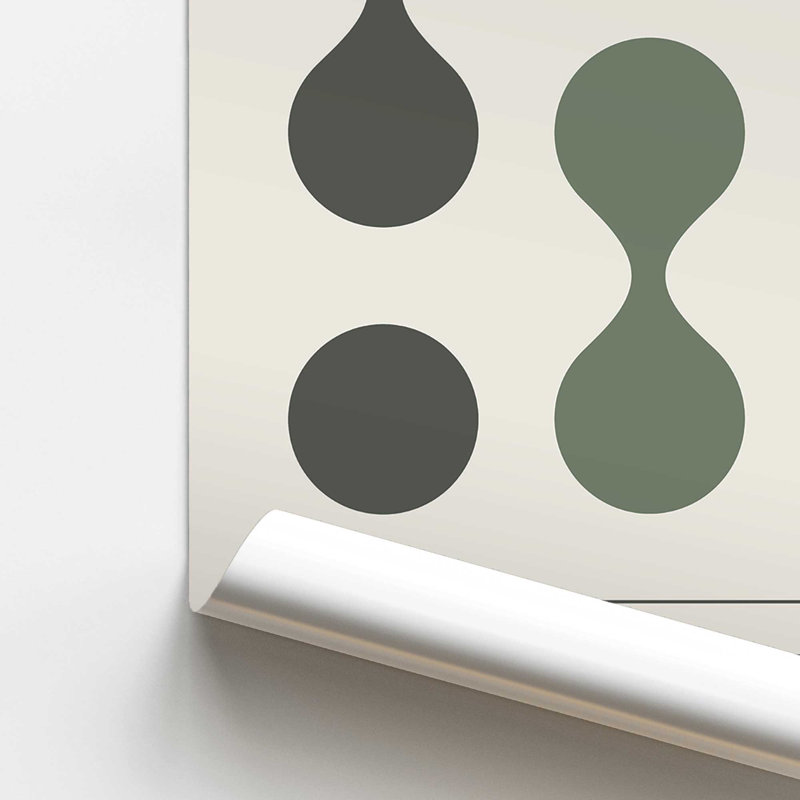 Green Bauhaus Flow I Print dans un cadre, H 16 po x l 12 po x P 0,1 po, Impression sans cadre