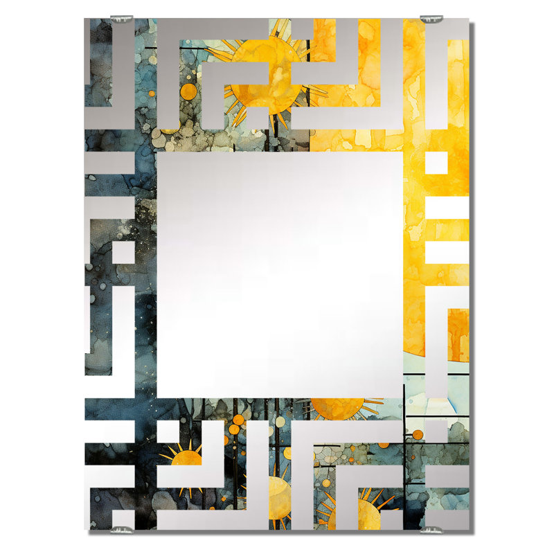 Weil - Miroir à collage abstrait, 32 po x 24 po