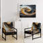 Fauteuil à accoudoirs rembourré à motif spiral liquide et liquide noir et blanc-199800945