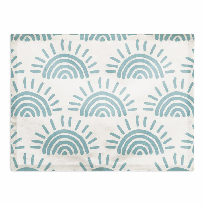 Akea Cotton No Pattern Rectangle Placemat, Blue