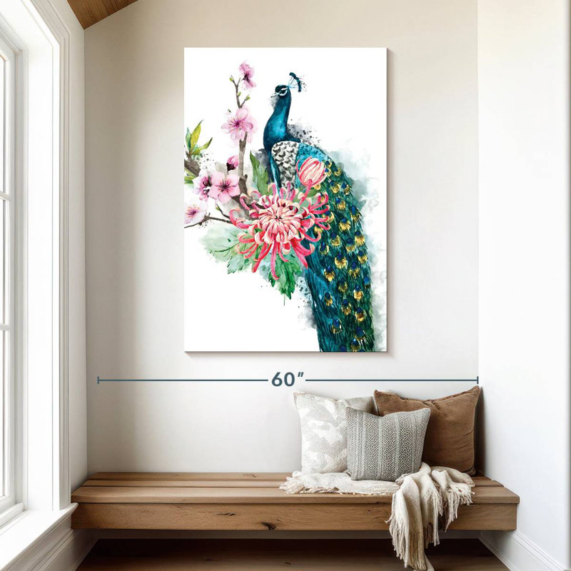 Brampt Floral Peacock Splash, 48" H x 32" W