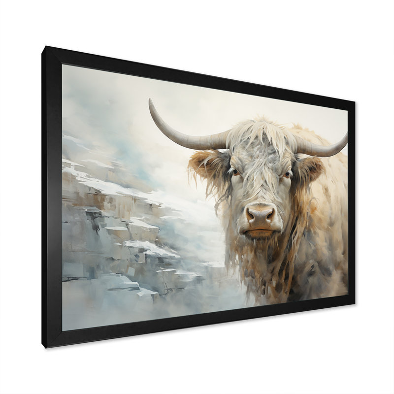 Minimalisme, peinture sur toile de yak beige II, H 34 po x l 44 po x P 1,5 po, Cadre simple noir