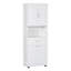 Grande armoire de salle de bain avec panier à linge, grand espace de rangement, panier inclinable et armoire supérieure pour la vie organisée-247950492