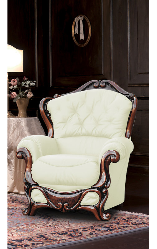 Dodgson Faux Leather Armchair, Beige