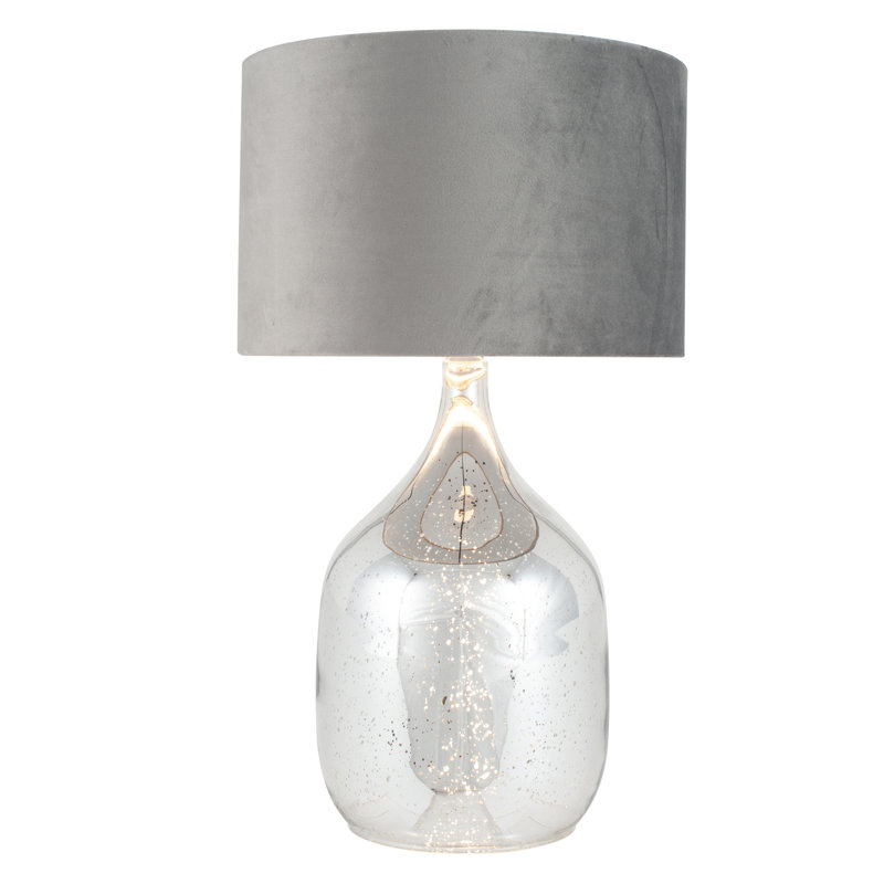 Anselmi Glass Table Lamp, Grey, Silver