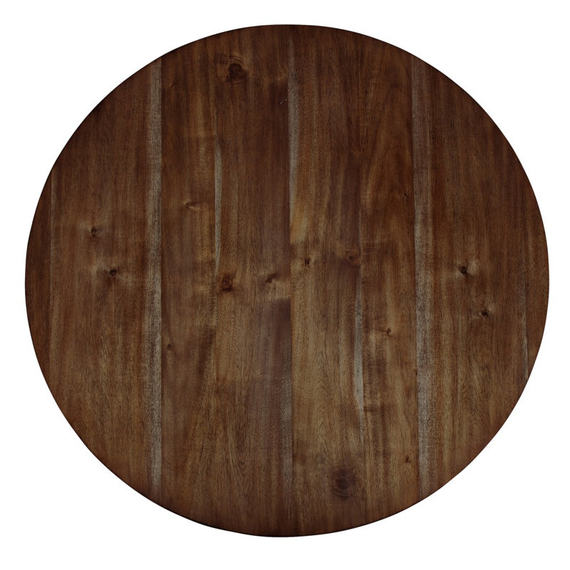 48" Round Industrial Wood Dining Table with Splayed Legs