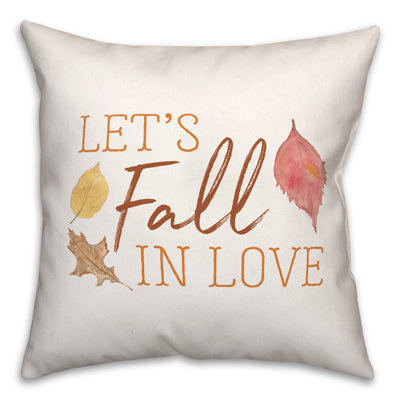 Let's Fall in Love Square Pillow Cover & Insert