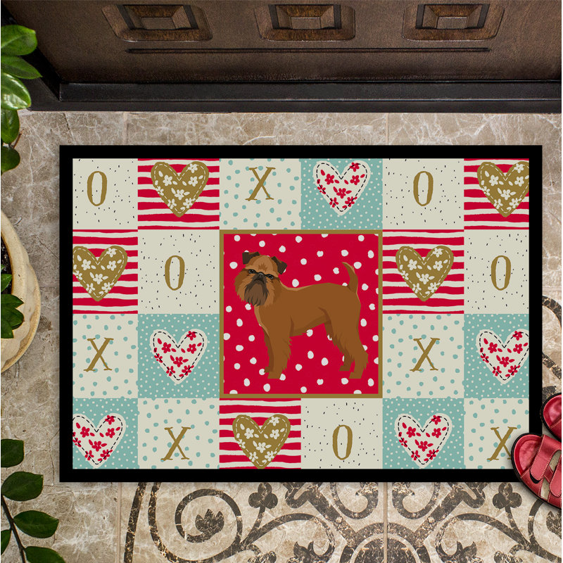 Griffon bruxellois bruxelles 36 po x 24 po tapis d’extérieur antidérapant pour l’intérieur Crutcher