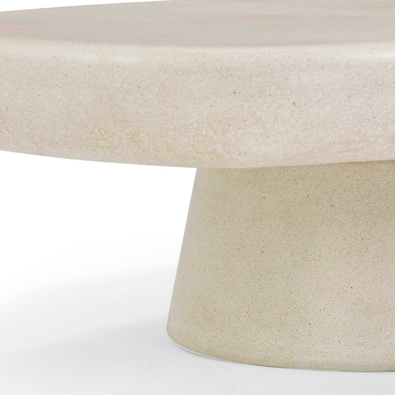 Table basse intérieure / extérieure à motif de grain de bois, Sable