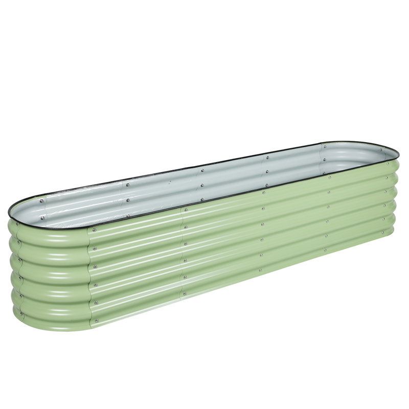 Anesa Modular Metal Raised Garden Bed, Green, 17" H x 89" W x 17.7" D