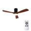 Ventilateur de plafond encastré à profil bas en bois massif de 52 pouces avec lumière, application et télécommande, moteur à courant continu réversible à 6 vitesses, ventilateur à DEL à intensité variable 3CCT et à DEL pour le salon de la chambre à coucher-131129290