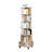 6 Tier Rotating Bookshelf, 360° Display Round Spinning Bookshelf With Wheels And Drawer, Space-Saving, Small Space Rotating Bookshelf Tower-125465658