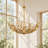 6- Light Gold-Leaf Crystal Chandelier