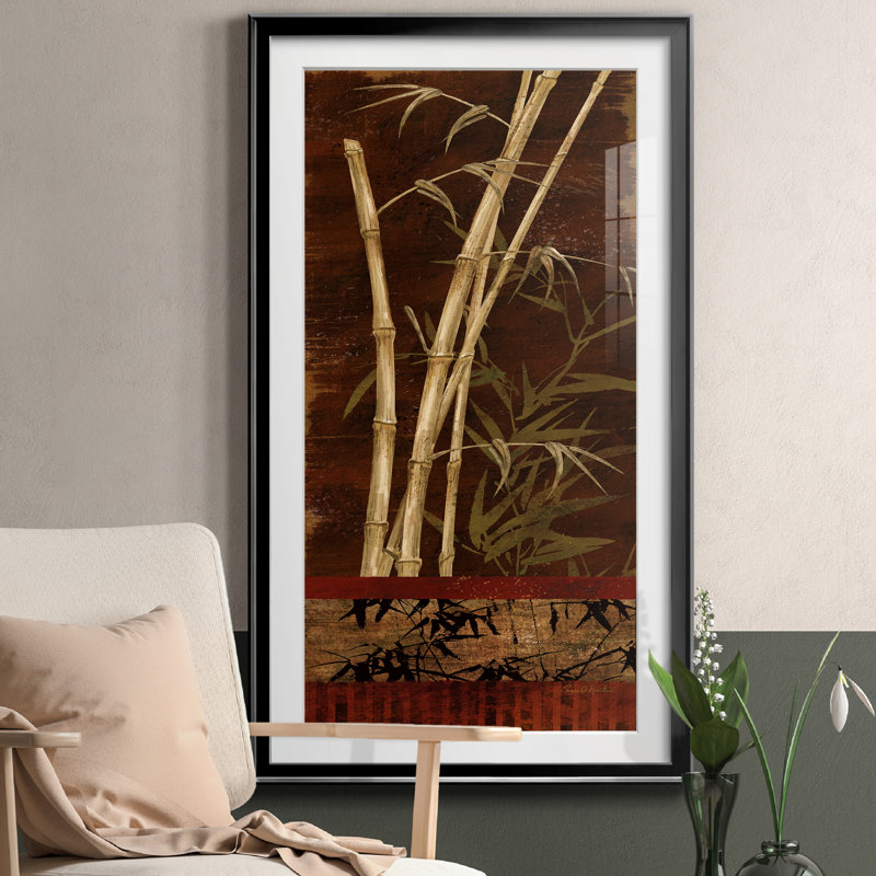 Bamboo Garden I - peinture encadrée, Noir, H 14,5 po x l 26,5 po x P 1,5 po