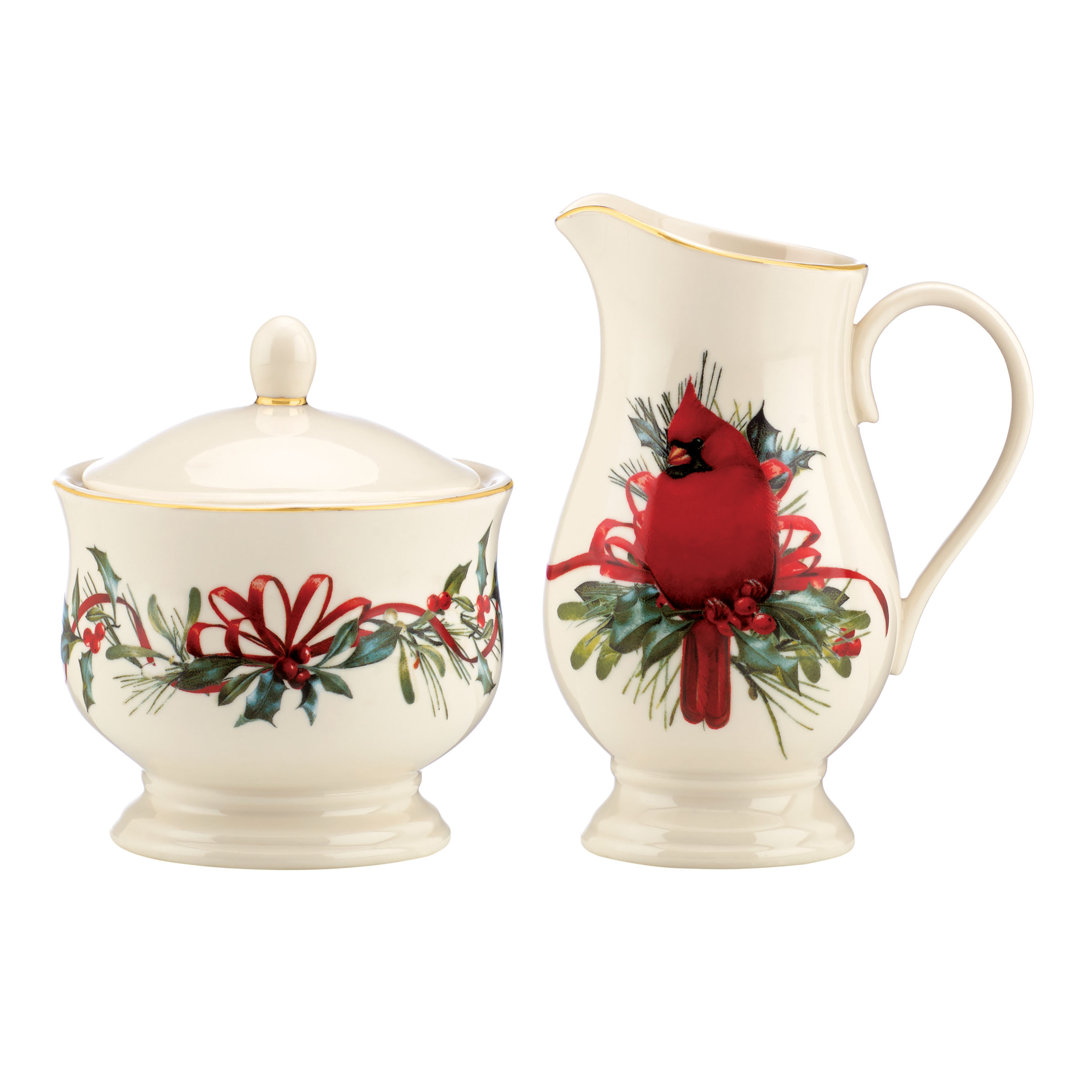 Lenox Winter Greetings Sugar and Creamer Set Lenox