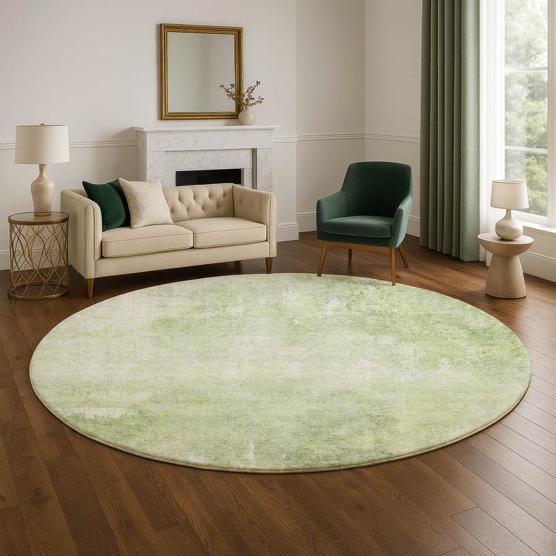 Premium Machine Washable Mayfield AMF1852 Modern Rug, Round 8'