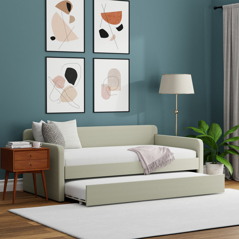 Lit de jour simple avec couchette Chandita, Beige