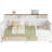 Daybed With Trundle,Twin Day Bed With X-Shaped Frame And Charging Station，White/Walnut